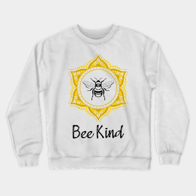 Bee Kind Mandala Crewneck Sweatshirt by RongWay